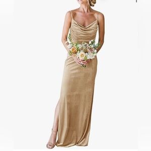 Elegant Gold Evening Gown